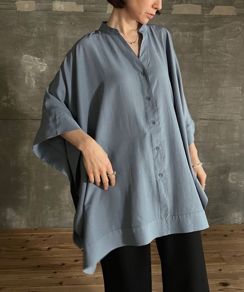 cona（コナ）の「【ZOZO限定】ドレープオーバーシャツ（シャツ/ブラウス・レディース・ブラック/ブルー・FREE）」の15枚目の写真