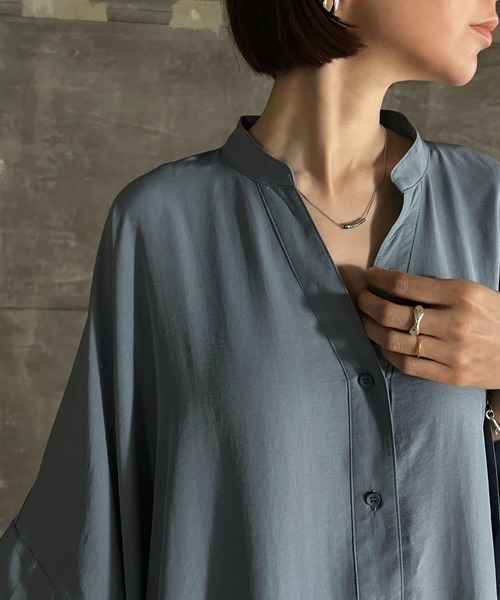 cona（コナ）の「【ZOZO限定】ドレープオーバーシャツ（シャツ/ブラウス・レディース・ブラック/ブルー・FREE）」の18枚目の写真