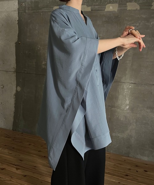 cona（コナ）の「【ZOZO限定】ドレープオーバーシャツ（シャツ/ブラウス・レディース・ブラック/ブルー・FREE）」の16枚目の写真