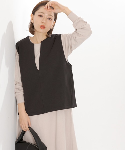 URBAN RESEARCH Sonny Label（アーバンリサーチサニーレーベル）の「『SETアイテム』カットベストセットワンピース（ワンピース・レディース・グレー系その他/ベージュ系その他/ブラック系その他・FREE）」の5枚目の写真