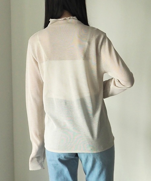 Riberry（リベリー）の「シアーニットプルオーバー（Tシャツ/カットソー・レディース・ベージュ/ブラック/オフホワイト/イエロー・MEDIUM）」の5枚目の写真