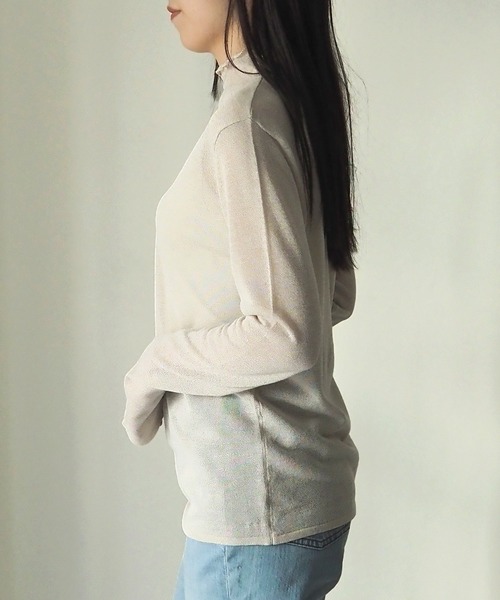 Riberry（リベリー）の「シアーニットプルオーバー（Tシャツ/カットソー・レディース・ベージュ/ブラック/オフホワイト/イエロー・MEDIUM）」の7枚目の写真