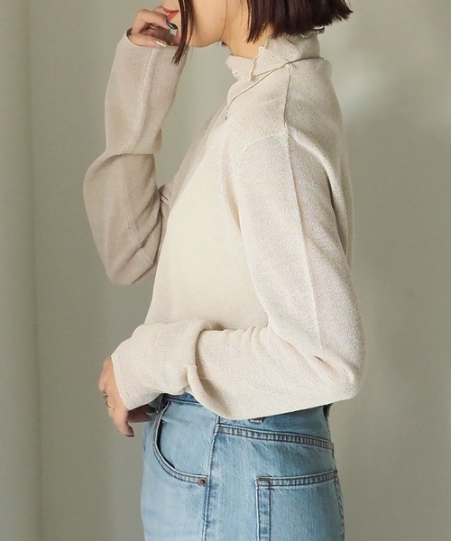 Riberry（リベリー）の「シアーニットプルオーバー（Tシャツ/カットソー・レディース・ベージュ/ブラック/オフホワイト/イエロー・MEDIUM）」の17枚目の写真