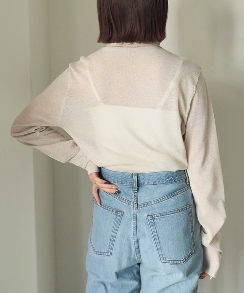 Riberry（リベリー）の「シアーニットプルオーバー（Tシャツ/カットソー・レディース・ベージュ/ブラック/オフホワイト/イエロー・MEDIUM）」の18枚目の写真