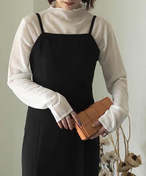 Riberry（リベリー）の「シアーニットプルオーバー（Tシャツ/カットソー・レディース・ベージュ/ブラック/オフホワイト/イエロー・MEDIUM）」の8枚目の写真