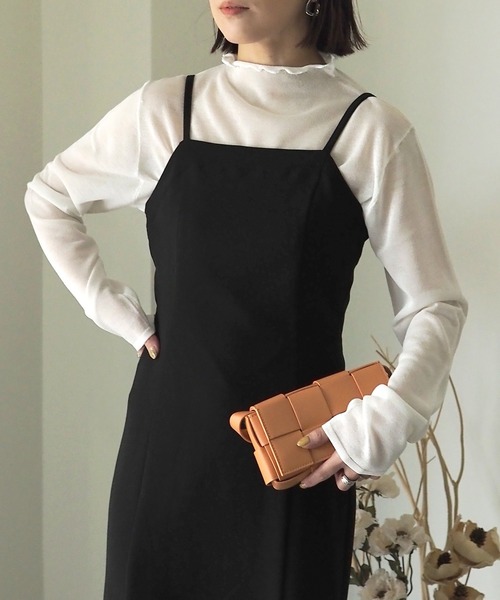 Riberry（リベリー）の「シアーニットプルオーバー（Tシャツ/カットソー・レディース・ベージュ/ブラック/オフホワイト/イエロー・MEDIUM）」の9枚目の写真