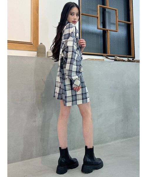 GYDA（ジェイダ）の「LOOSE CHECK GG SH（シャツ/ブラウス・レディース・オフホワイト/ブルー・FREE）」の5枚目の写真