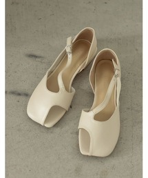 Re:EDIT | [2023S/S SHOES COLLECTION]アシンメトリーデザインフラットパンプス(パンプス)