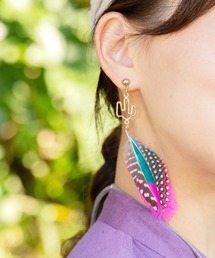 チャイハネ | 【チャイハネ】ウェンディフェザーピアス1pcs片耳用(ピアス（片耳用）)