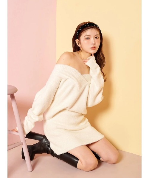 Darich(ダーリッチ)の「シャギーニットスカート(スカート・レディース・イエロー/サックスブルー/アイボリー・FREE/FL)」の8枚目の写真