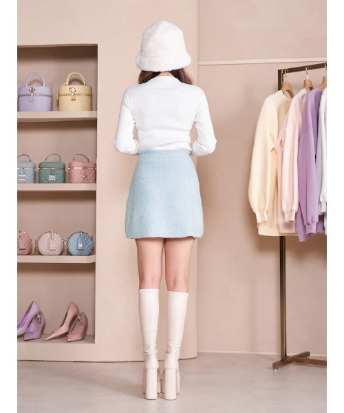 Darich(ダーリッチ)の「シャギーニットスカート(スカート・レディース・イエロー/サックスブルー/アイボリー・FREE/FL)」の13枚目の写真