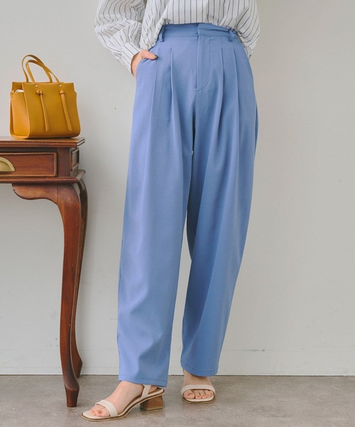 Chez toi（シェトワ）の「クレープタックワイドパンツ（その他パンツ・レディース・ブラック/ブルー/アイボリー・FREE）」の3枚目の写真