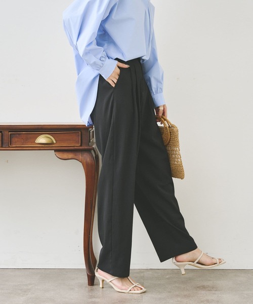 Chez toi（シェトワ）の「クレープタックワイドパンツ（その他パンツ・レディース・ブラック/ブルー/アイボリー・FREE）」の17枚目の写真