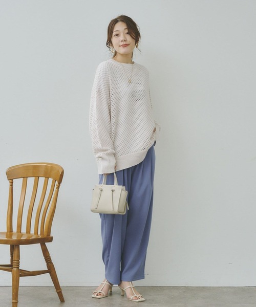 Chez toi（シェトワ）の「クレープタックワイドパンツ（その他パンツ・レディース・ブラック/ブルー/アイボリー・FREE）」の16枚目の写真