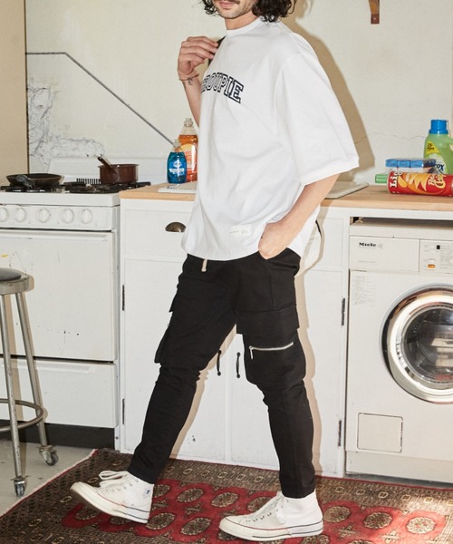 ADAM PATEK(アダムパテック)の「ADAMPATEK / groupie college Logo looose T/ルーズシルエットカレッジロゴビッグTシャツ(Tシャツ/カットソー・メンズ・ホワイト/グレー/ブラック・1/2/3)」の11枚目の写真