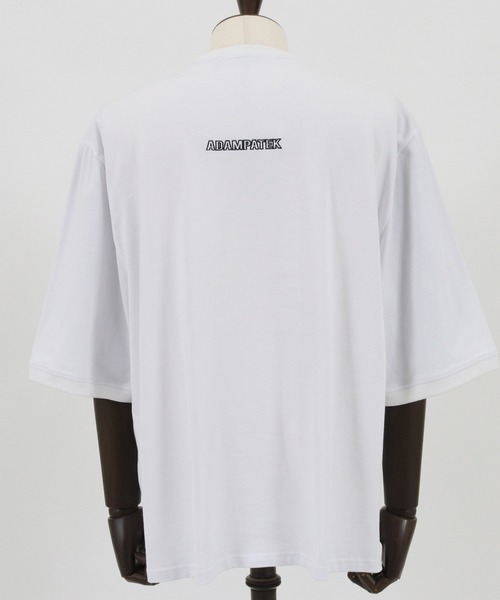 ADAM PATEK(アダムパテック)の「ADAMPATEK / groupie college Logo looose T/ルーズシルエットカレッジロゴビッグTシャツ(Tシャツ/カットソー・メンズ・ホワイト/グレー/ブラック・1/2/3)」の6枚目の写真