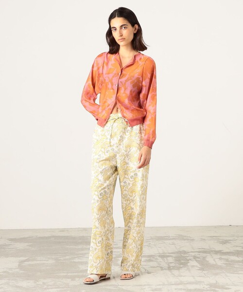 SOULEIADO（ソレイアード）の「ポリエステルプリント クルーネックカーディガン（ニット/セーター・レディース・ブルー系その他/ピンク系その他・S）」の3枚目の写真