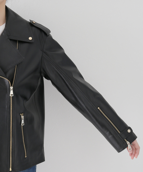 Deuxieme 【MY WHITE/マイホワイト】LEATHER ジャケット Deuxieme Classe ジャケット ライダースジャケット 【MY WHITE