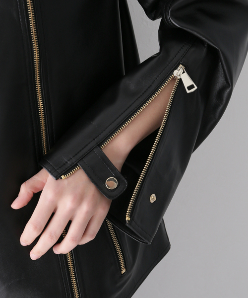 希少新品 MY WHITE マイホワイト レザー ブラック ドゥーズィエムクラス MY WHITE/マイホワイト】 LEATHER ジャケット（ライダース