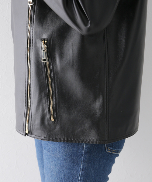 MY WHITE/マイホワイト】 LEATHER ジャケット（ライダース