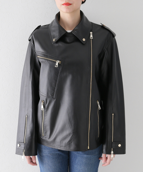 MY WHITE/マイホワイト】 LEATHER ジャケット（ライダース
