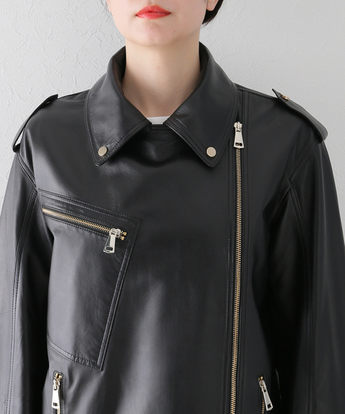 MY WHITE/マイホワイト】 LEATHER ジャケット（ライダース