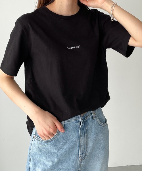 CANAL JEAN（キャナルジーン）の「El mar　standard刺繍半袖Tシャツ（Tシャツ/カットソー・レディース・ブラック/ホワイト・ONE SIZE）」の2枚目の写真