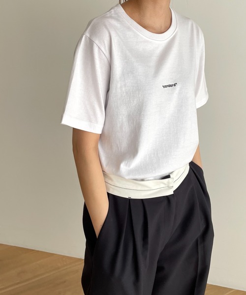 CANAL JEAN（キャナルジーン）の「El mar　standard刺繍半袖Tシャツ（Tシャツ/カットソー・レディース・ブラック/ホワイト・ONE SIZE）」の14枚目の写真