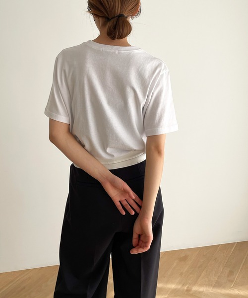 CANAL JEAN（キャナルジーン）の「El mar　standard刺繍半袖Tシャツ（Tシャツ/カットソー・レディース・ブラック/ホワイト・ONE SIZE）」の9枚目の写真