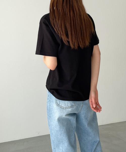 CANAL JEAN（キャナルジーン）の「El mar　standard刺繍半袖Tシャツ（Tシャツ/カットソー・レディース・ブラック/ホワイト・ONE SIZE）」の3枚目の写真