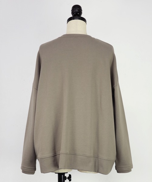 and it_（アンドイット）の「ミニ裏毛ワイドカーディガン（カーディガン/ボレロ・レディース・グレイッシュベージュ/ナチュラル/サックスブルー/ブラック/杢グレー/モカ・M-L）」の17枚目の写真