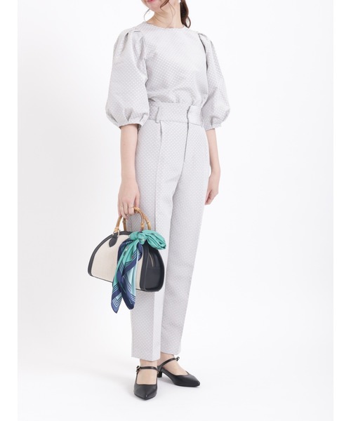 Te chichi(テチチ)の「ドットジャカードペンシルパンツ(セットアップ可)(その他パンツ・レディース・ネイビー/グレー・SMALL/MEDIUM)」の4枚目の写真