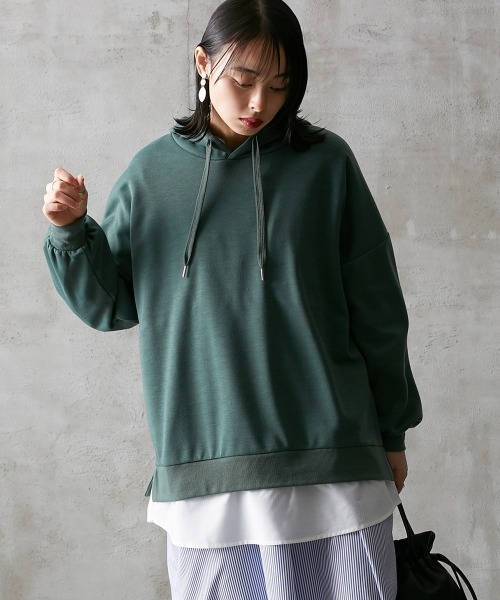 Soiunique（スワユニーク）の「ポンチ素材フェイクレイヤードパーカー