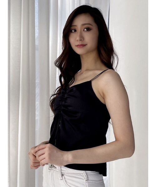 GYDA（ジェイダ）の「フロントギャザーデザインブラウス（キャミソール・レディース・ブラック/その他1・FREE）」の16枚目の写真