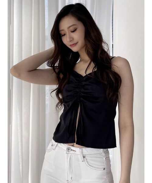 GYDA（ジェイダ）の「フロントギャザーデザインブラウス（キャミソール・レディース・ブラック/その他1・FREE）」の18枚目の写真