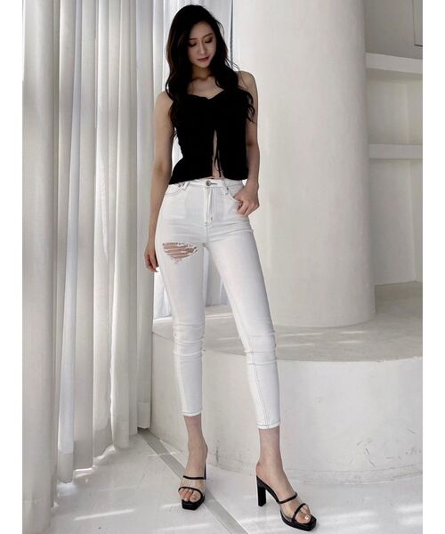 GYDA（ジェイダ）の「フロントギャザーデザインブラウス（キャミソール・レディース・ブラック/その他1・FREE）」の20枚目の写真