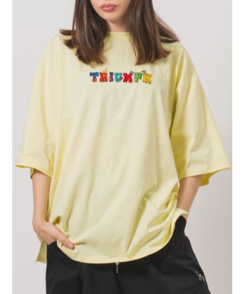 RE730(アールイーセブンサーティー)の「RE730 アーチロゴ発泡プリントビッグTシャツ(Tシャツ/カットソー・メンズ・イエロー/オフホワイト/ターコイズブルー/ブラック・MEDIUM/LARGE/X-LARGE)」の4枚目の写真