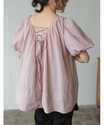 Re:EDIT | [2023 SUMMER COLLECTION]バックレースアップバルーンスリーブブラウス(シャツ/ブラウス)