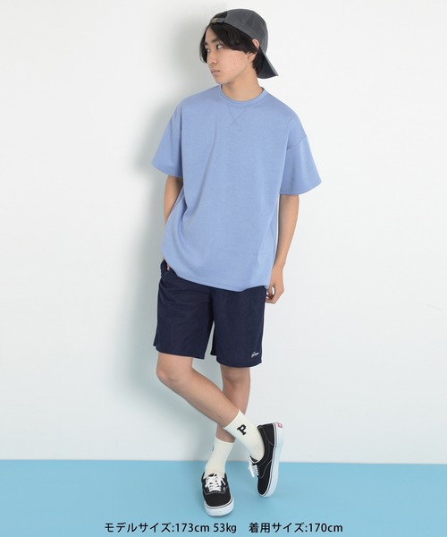 GLAZOS（グラソス）の「【接触冷感】エアリークッション・無地半袖Tシャツ（Tシャツ/カットソー・キッズ・ライトグレー/ブラック/ホワイト/ブルー・140cm/160cm/170cm/150cm）」の5枚目の写真