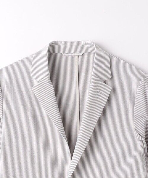 green label relaxing(グリーンレーベルリラクシング)の「サッカーストライプ ジャーディガン(テーラードジャケット・メンズ・グレー/ネイビー・S/L/M/XL)」の19枚目の写真