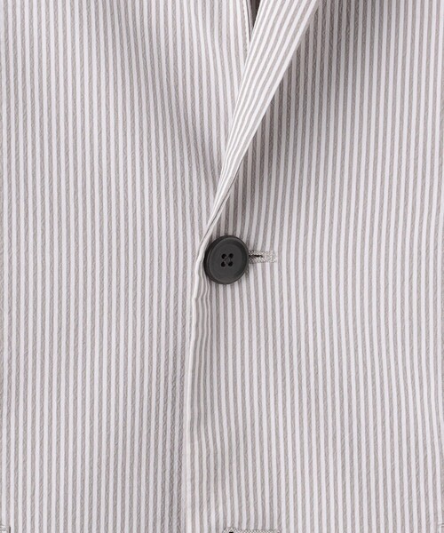 green label relaxing(グリーンレーベルリラクシング)の「サッカーストライプ ジャーディガン(テーラードジャケット・メンズ・グレー/ネイビー・S/L/M/XL)」の21枚目の写真