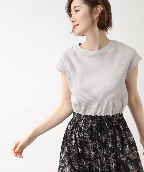 grove（グローブ）の「◆フラワープリントドッキングワンピース（ワンピース・レディース・ベージュ系その他7/ホワイト系9/ブラック系6/サックスブルー系6・03/02/04/01/05）」の18枚目の写真