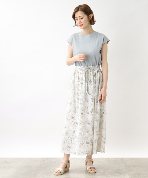 grove（グローブ）の「◆フラワープリントドッキングワンピース（ワンピース・レディース・ベージュ系その他7/ホワイト系9/ブラック系6/サックスブルー系6・03/02/04/01/05）」の20枚目の写真