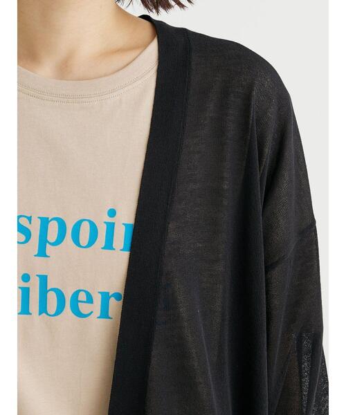 Green　Parks（グリーンパークス）の「接触冷感ゆったりカーデ（カーディガン/ボレロ・レディース・ライトグレー/グリーン/ブラック/オフホワイト/ベージュ・FREE）」の6枚目の写真