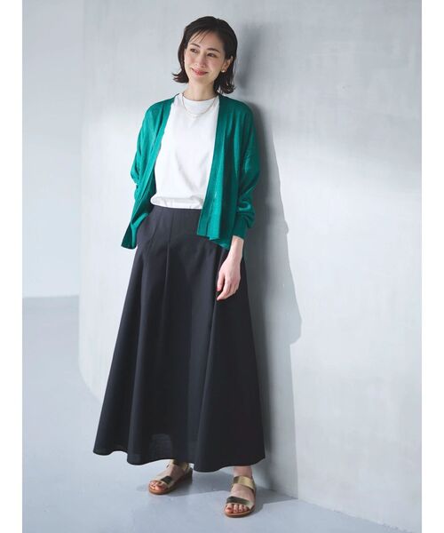 Green　Parks（グリーンパークス）の「接触冷感ゆったりカーデ（カーディガン/ボレロ・レディース・ライトグレー/グリーン/ブラック/オフホワイト/ベージュ・FREE）」の15枚目の写真