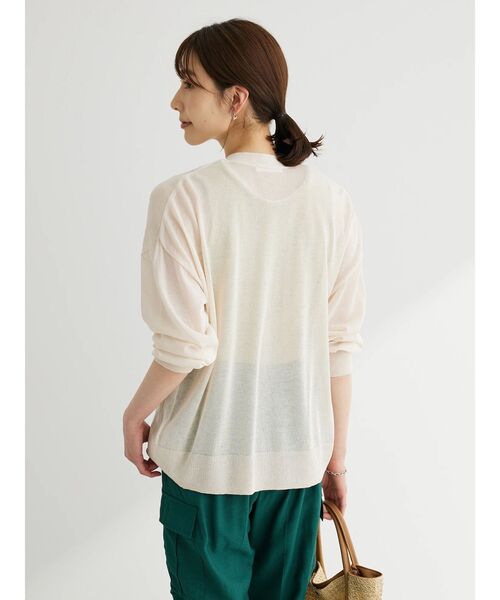 Green　Parks（グリーンパークス）の「接触冷感ゆったりカーデ（カーディガン/ボレロ・レディース・ライトグレー/グリーン/ブラック/オフホワイト/ベージュ・FREE）」の10枚目の写真