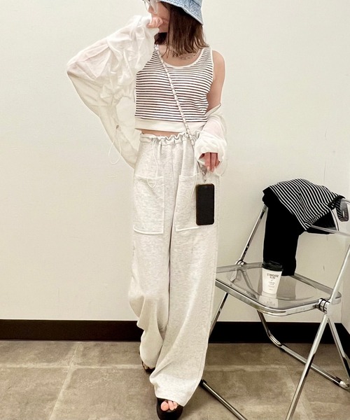non-hedge(ノンヘッジ)の「ショートボーダータンクトップ(タンクトップ・レディース・ブラック/オフホワイト・F)」の19枚目の写真