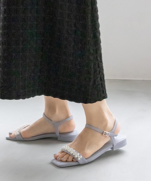 RANDA（ランダ）の「パールバックストラップサンダル（サンダル・レディース・ブルー/クリーム/ブラック/パープル・M/L/LL/S）」の4枚目の写真