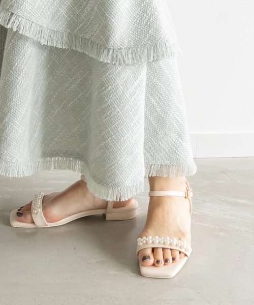 RANDA（ランダ）の「パールバックストラップサンダル（サンダル・レディース・ブルー/クリーム/ブラック/パープル・M/L/LL/S）」の3枚目の写真