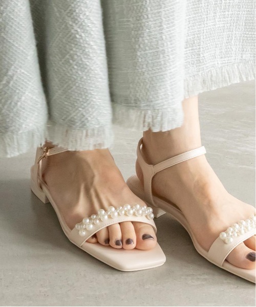 RANDA（ランダ）の「パールバックストラップサンダル（サンダル・レディース・ブルー/クリーム/ブラック/パープル・M/L/LL/S）」の9枚目の写真